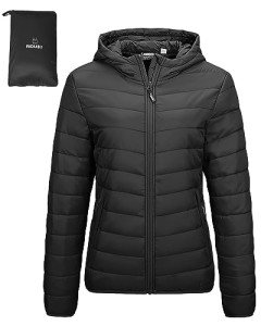 Women's Packable Lightweight Puffer Jacket with Hood