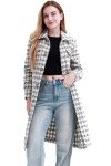 Plaid Lapel Wool Blend Winter Trench Coat