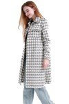 Plaid Lapel Wool Blend Winter Trench Coat