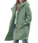 Chouyatou Women's Casual Long Wool Coat with Hood