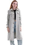 Plaid Lapel Wool Blend Winter Trench Coat