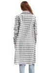 Plaid Lapel Wool Blend Winter Trench Coat
