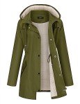 LOMON Women's Lightweight Waterproof Rain Jacket, Amy Green