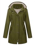 LOMON Women's Lightweight Waterproof Rain Jacket, Amy Green