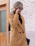 Hooever Women's Casual Wool Peacoat in Khaki