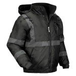 Ergodyne Unisex High-Visibility Winter Jacket, Black, 3X