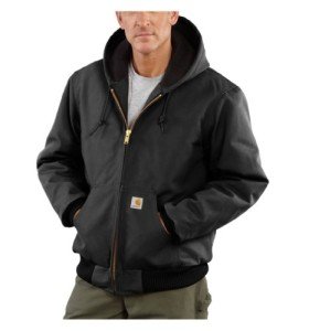 Carhartt Men's Black Insulated Flannel-Lined Jacket