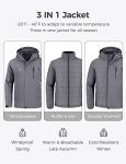 Wantdo Waterproof Men's Snowboarding Jacket - Gray