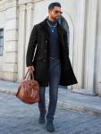 Men's Slim Fit Double Breasted Trench Coat