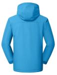 Men's Waterproof Ski Jacket with Fleece Hood, Blue
