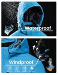 Men's Waterproof Ski Jacket with Fleece Hood, Blue