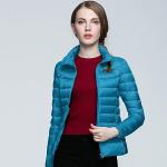 Women's Lightweight Packable Puffer Jacket in Blue