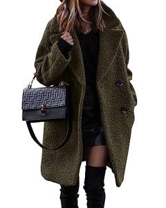BTFBM Women's Cozy Faux Fur Winter Coat