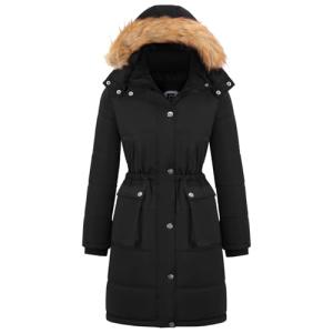 Garemcy Women's Water-Resistant Fur-Hooded Puffer Jacket