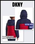 DKNY Boys Midweight Quilted Jacket, Navy/Red