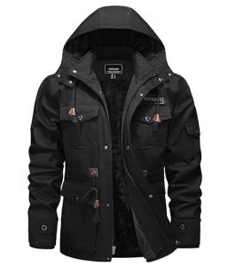 TACVASEN Men's Hooded Winter Fleece Jacket