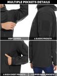 TACVASEN Men's Waterproof Tactical Fleece Hooded Jacket