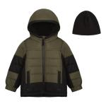 Boys' Olive Drab Heavyweight Hooded Puffer Jacket