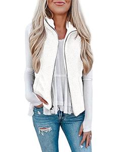 LOMON Women’s Warm Sherpa Fleece Vest with Pockets