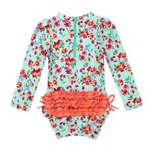 Infant Girl's Floral Long Sleeve Sun Suit