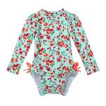 Infant Girl's Floral Long Sleeve Sun Suit