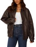 PRETTYGARDEN Women's Oversized Faux Leather Jacket