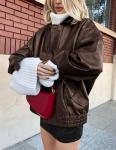 PRETTYGARDEN Women's Oversized Faux Leather Jacket
