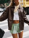 PRETTYGARDEN Women's Oversized Faux Leather Jacket
