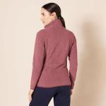 Soft Fleece Zipper Jacket for Women, Burgundy Dot