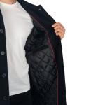 Alpine Swiss Zach Mens Wool Trench Coat Knee Length Overcoat Black 2XL