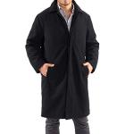 Alpine Swiss Zach Mens Wool Trench Coat Knee Length Overcoat Black 2XL