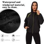 NINGMI Waterproof Raincoat with Hood Windbreaker Rain Jacket for Women Zipper Lightweight Hiking Outdoor