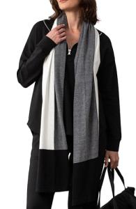 zestt Dreamsoft Travel Scarf, Wrap and Shawl, Organic Cotton, Gray Colorblock