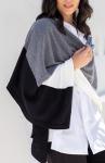 zestt Dreamsoft Travel Scarf, Wrap and Shawl, Organic Cotton, Gray Colorblock