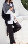 zestt Dreamsoft Travel Scarf, Wrap and Shawl, Organic Cotton, Gray Colorblock