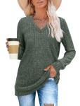 Sampeel Women's Comfy V Neck Fall Sweater