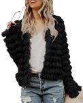 Inorin Women's Shaggy Faux Fur Cardigan Jacket