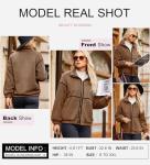 Dokotoo Women's Brown Sherpa Fleece Winter Coat