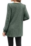OFEEFAN Plus Size Green Long Sleeve Sweater