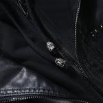 Tanming Women’s Hooded Faux Leather Biker Jacket