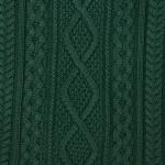Men's Dark Green Cotton Fisherman Cable Crewneck Sweater