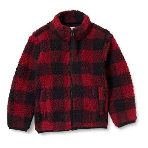 Toddler Boys' Red Sherpa Full-Zip Jacket, 3T