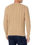 Men's Cotton Cable Knit Crewneck Sweater, Camel