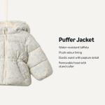 Toddler Girls' Water-Resistant Hooded Puffer Jacket