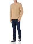 Men's Cotton Cable Knit Crewneck Sweater, Camel