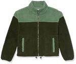 Women's Fleece Sherpa Zip-Up Jacket - Dark Green
