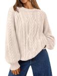Oversized Cozy Cable Knit Sweater for Women