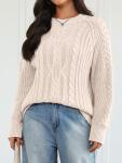 Oversized Cozy Cable Knit Sweater for Women