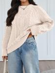 Oversized Cozy Cable Knit Sweater for Women
