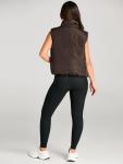 Women’s Cropped Puffer Vest - Coffee Color